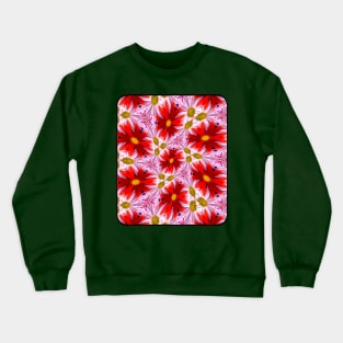 Beautiful Red Aster Patterns Crewneck Sweatshirt